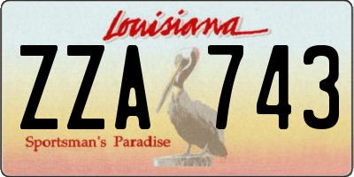 LA license plate ZZA743