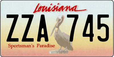 LA license plate ZZA745