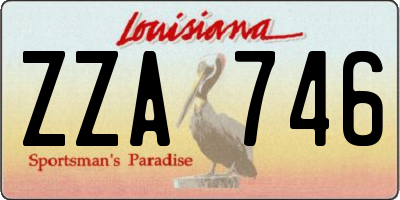 LA license plate ZZA746