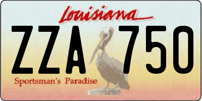 LA license plate ZZA750