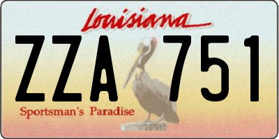 LA license plate ZZA751