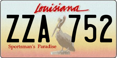 LA license plate ZZA752