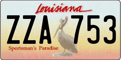 LA license plate ZZA753