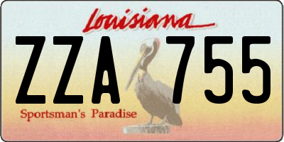 LA license plate ZZA755