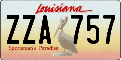 LA license plate ZZA757