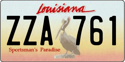 LA license plate ZZA761