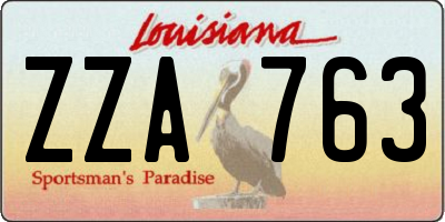 LA license plate ZZA763