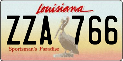 LA license plate ZZA766