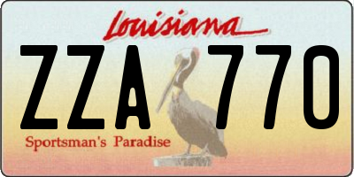 LA license plate ZZA770