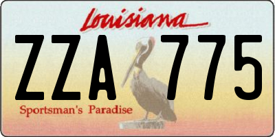 LA license plate ZZA775