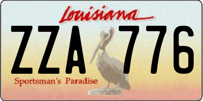 LA license plate ZZA776