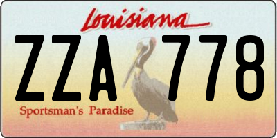 LA license plate ZZA778