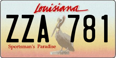 LA license plate ZZA781