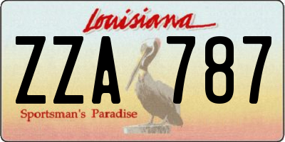 LA license plate ZZA787