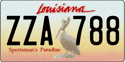 LA license plate ZZA788