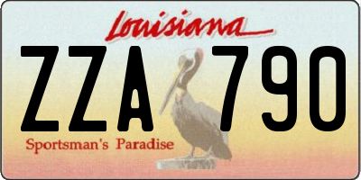 LA license plate ZZA790