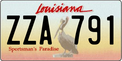 LA license plate ZZA791