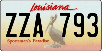 LA license plate ZZA793