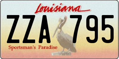 LA license plate ZZA795