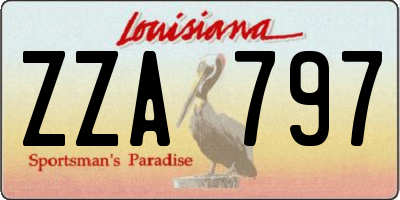 LA license plate ZZA797