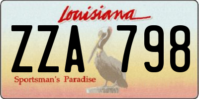 LA license plate ZZA798