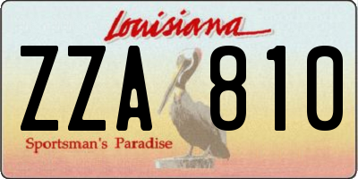 LA license plate ZZA810