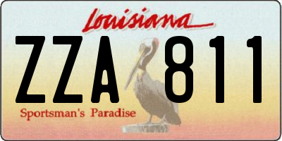 LA license plate ZZA811