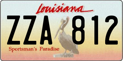 LA license plate ZZA812