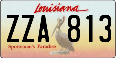 LA license plate ZZA813