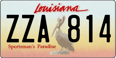 LA license plate ZZA814