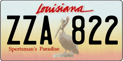 LA license plate ZZA822