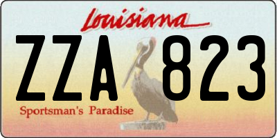 LA license plate ZZA823