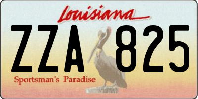 LA license plate ZZA825