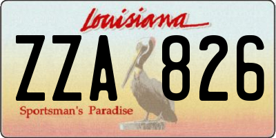 LA license plate ZZA826