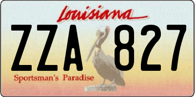 LA license plate ZZA827