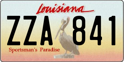 LA license plate ZZA841