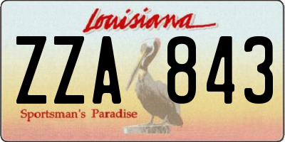 LA license plate ZZA843