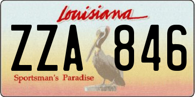 LA license plate ZZA846