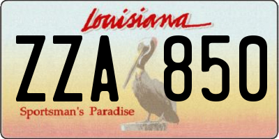 LA license plate ZZA850