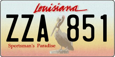 LA license plate ZZA851