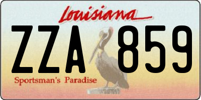 LA license plate ZZA859