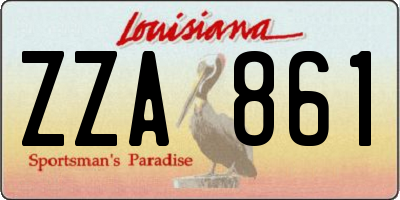 LA license plate ZZA861