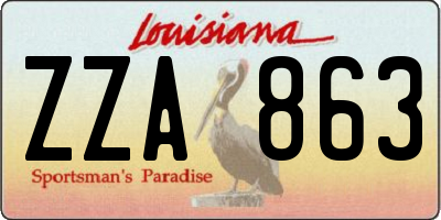 LA license plate ZZA863