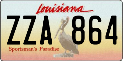 LA license plate ZZA864