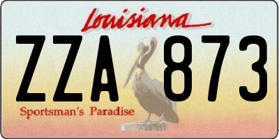 LA license plate ZZA873