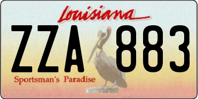 LA license plate ZZA883