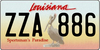 LA license plate ZZA886