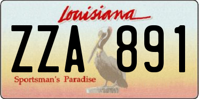 LA license plate ZZA891