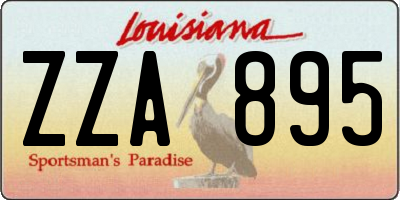 LA license plate ZZA895