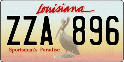 LA license plate ZZA896